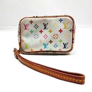 LOUIS VUITTON M5803 White Multicolor Monogram Murakami Trousse Wapity Wristlet